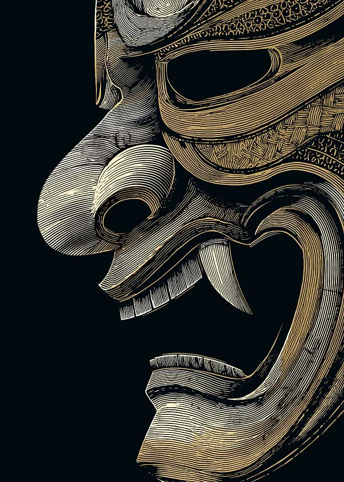 Samurai Mask Engraving