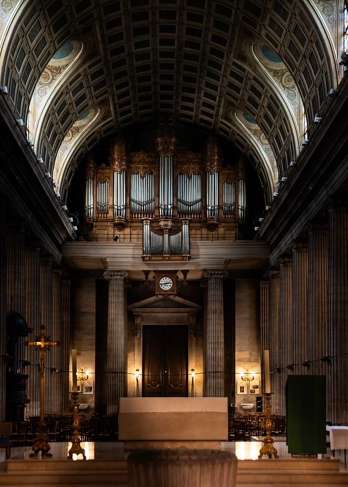 Grand Church Interior with Organ