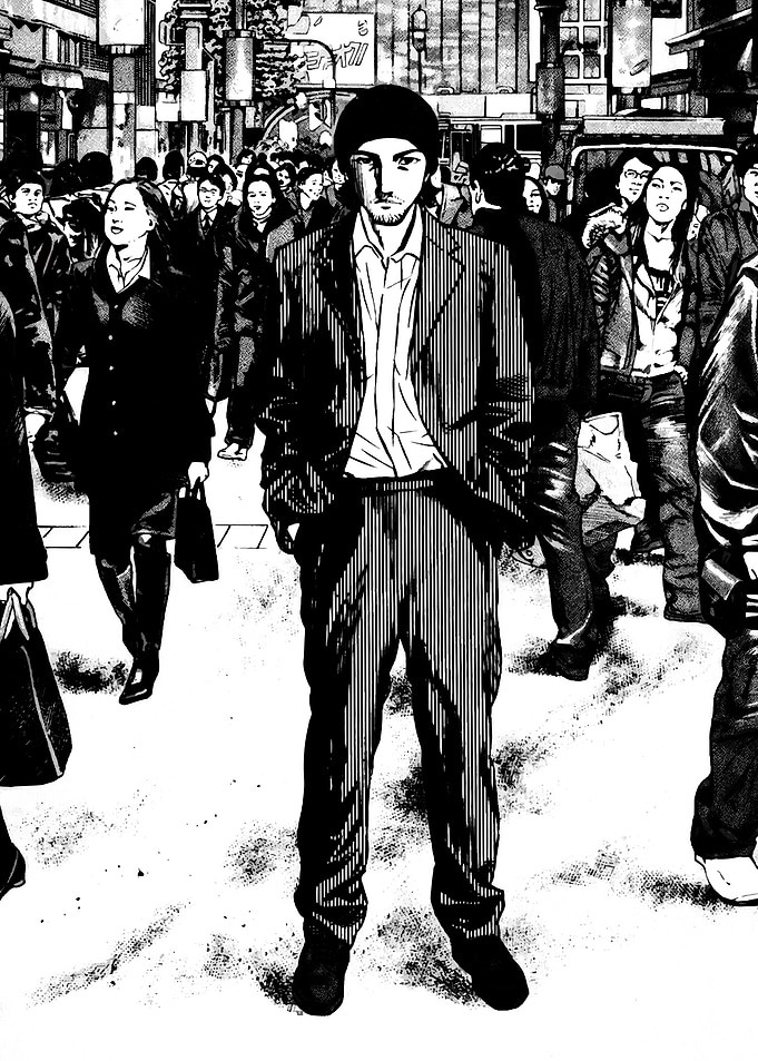 Man in Suit in Crowded City