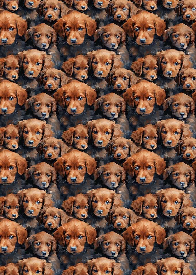 Many Brown Puppies Pattern