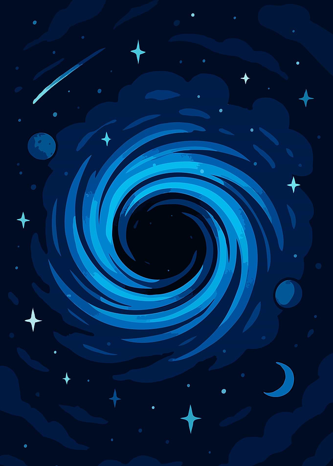 Into the Void: Blue Space Swirl Black Hole