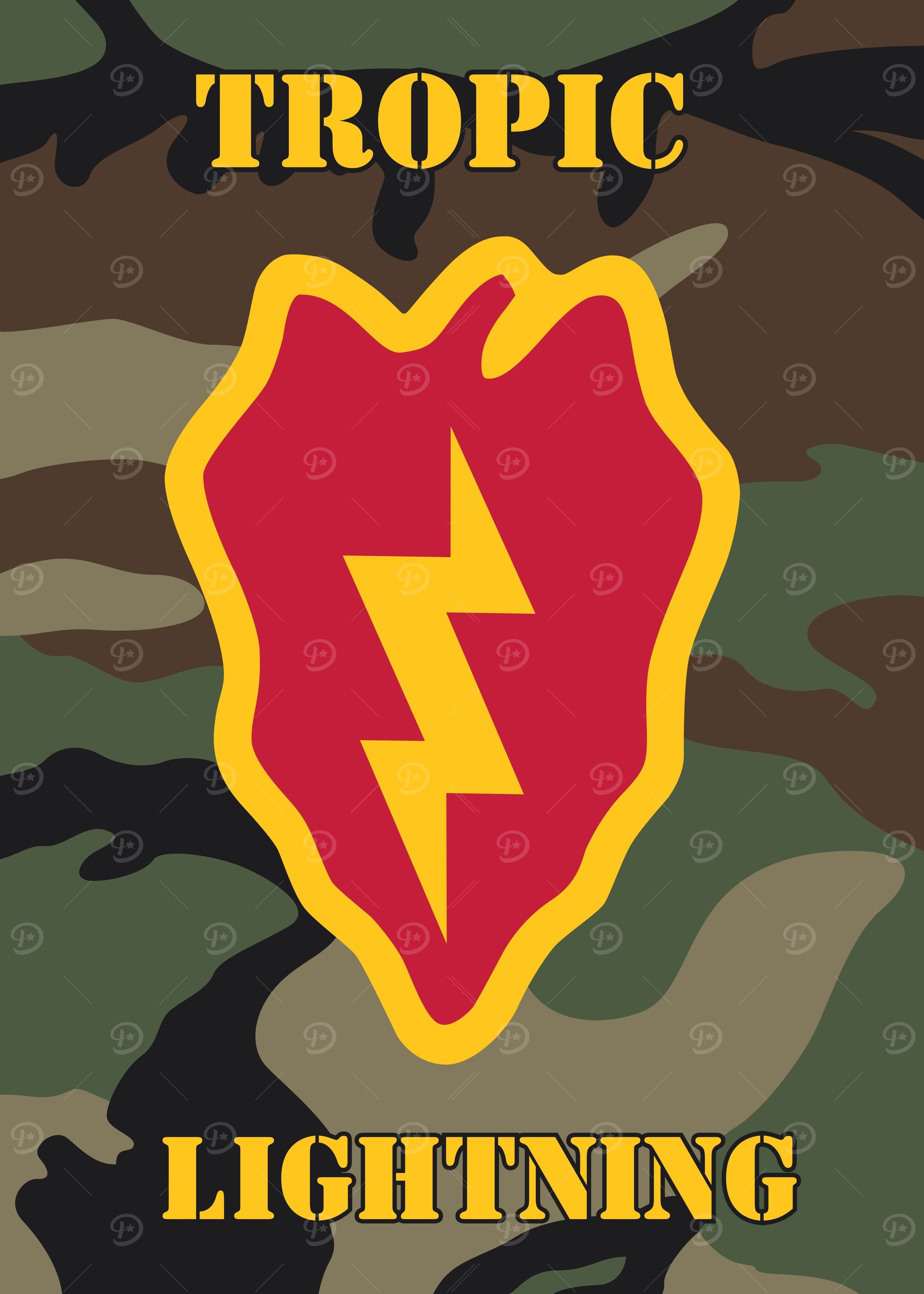 Tropic Lightning Military Patch Camouflage Background