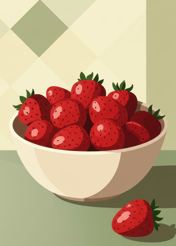 Bowl of Strawberries Still Life