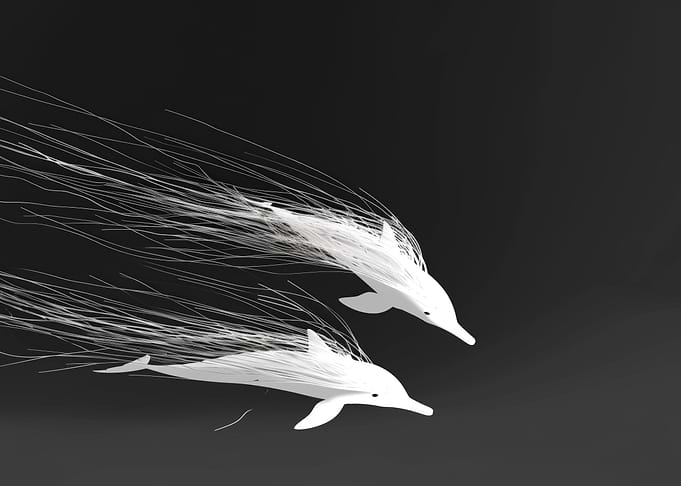 Abstract Dolphins in Motion