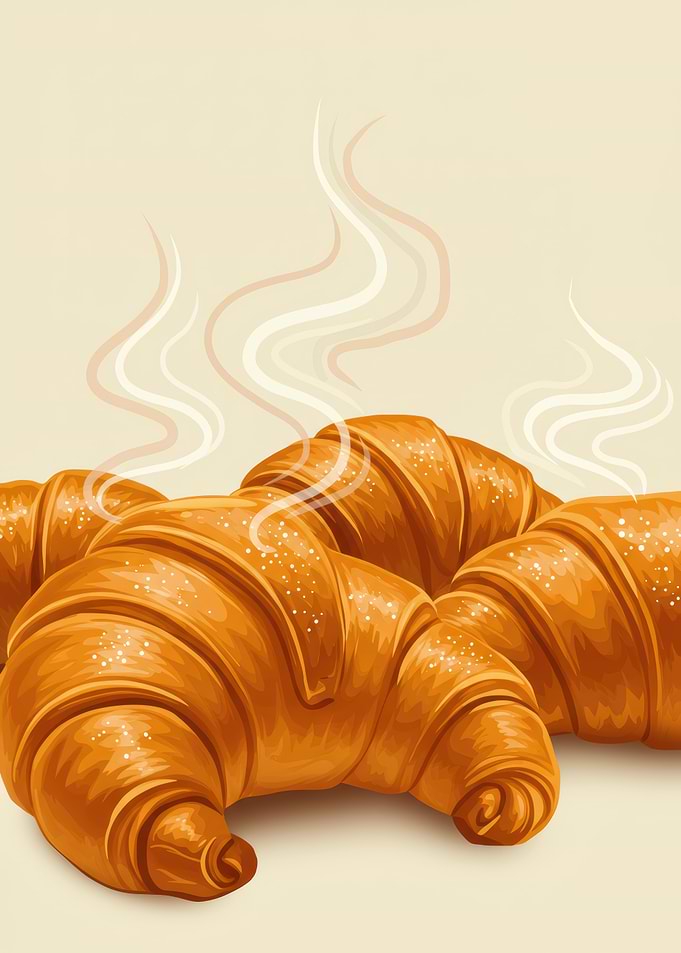 Freshly Baked Croissants Illustration