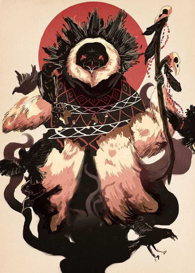 Mystical Bird Shaman Ravens