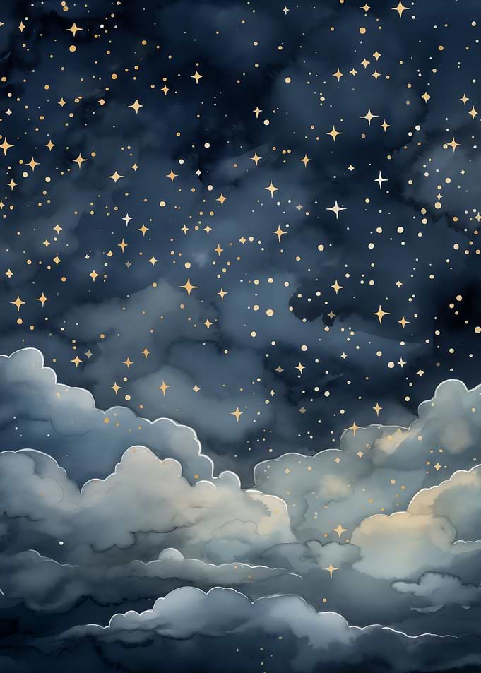Starry Night Sky Clouds