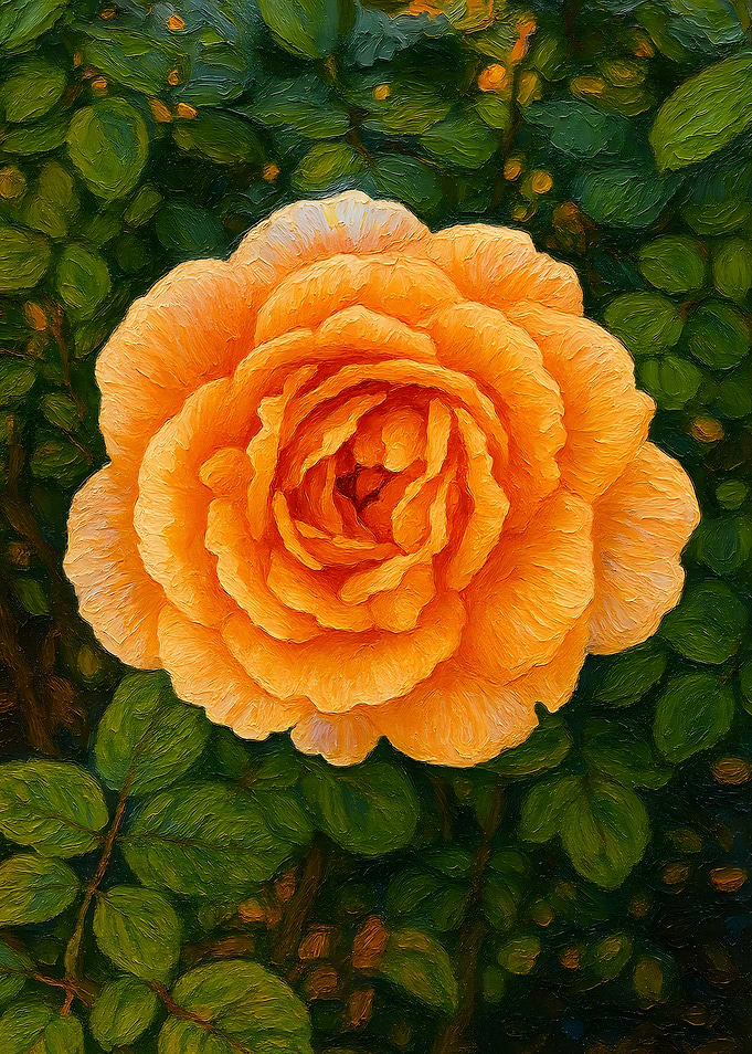 Orange Rose Oil Painting