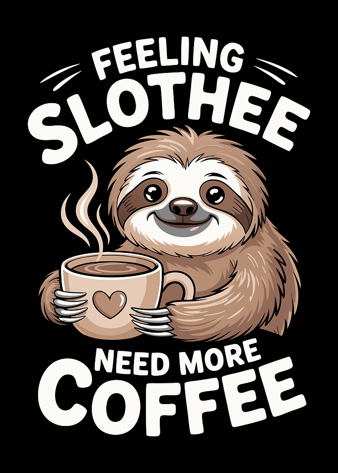 Feeling Slothee Need More Coffee Sloth Pun