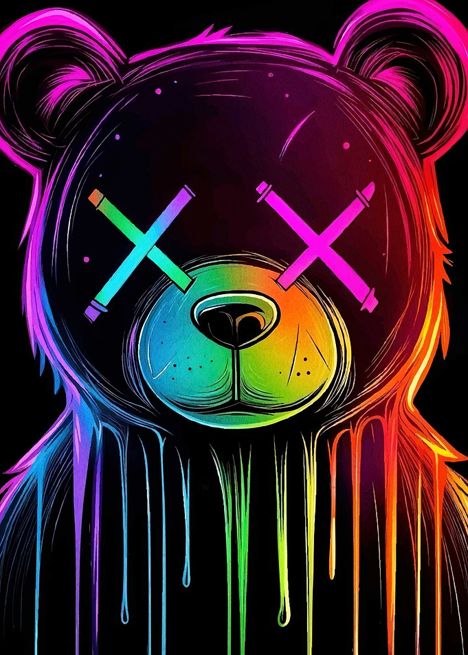 Neon Drip Bear