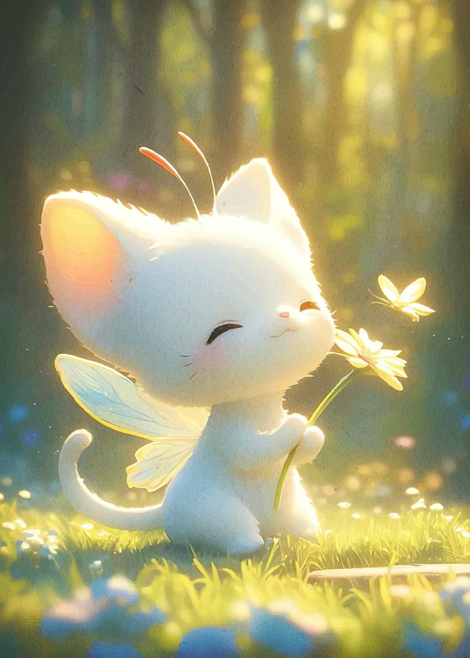 Cute Fairy Cat Flower