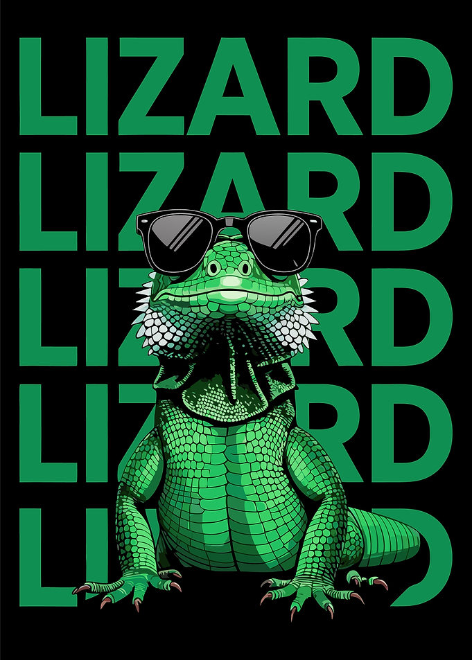 Cool Lizard with Sunglasses