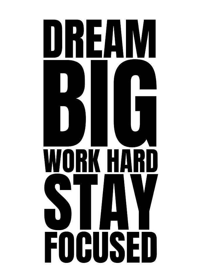 Dream Big Motivational Text Art