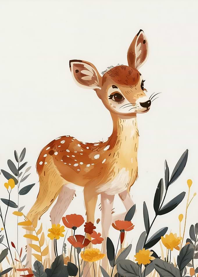 Cute Fawn in a Field