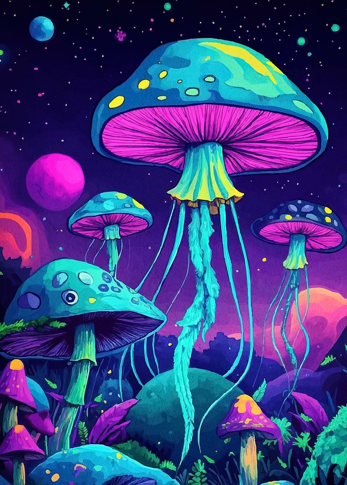Psychedelic Mushroom Landscape
