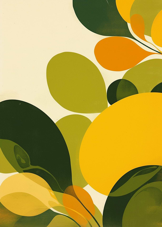 Abstract Floral Pattern in Earth Tones