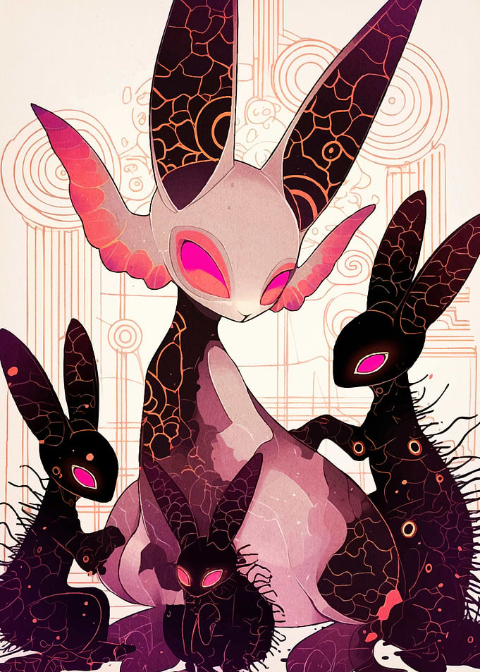 Abstract Rabbit Family