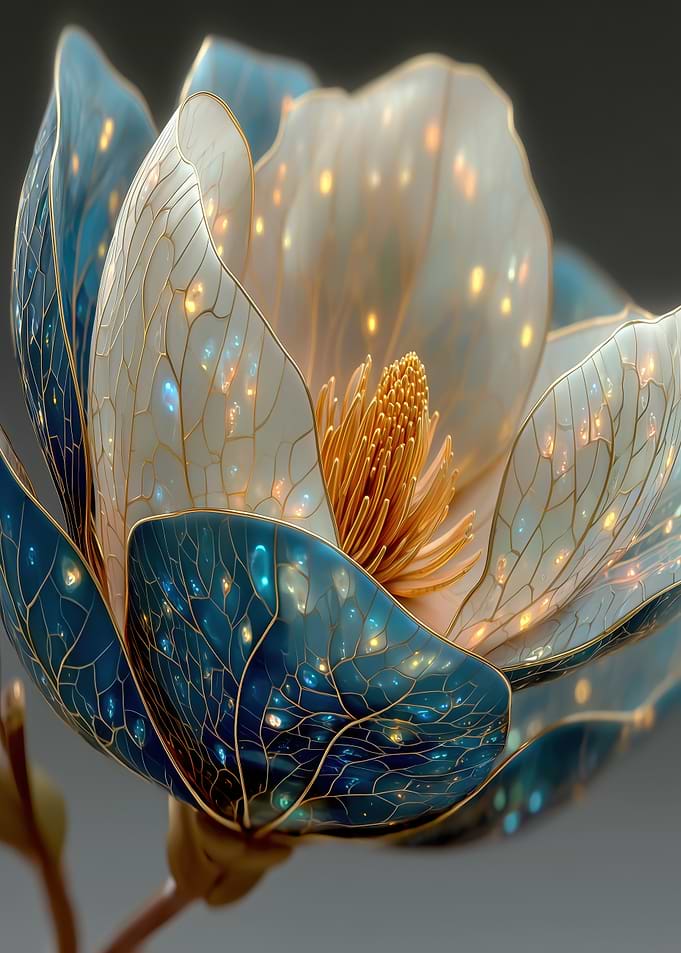 Elegant Blue and White Flower