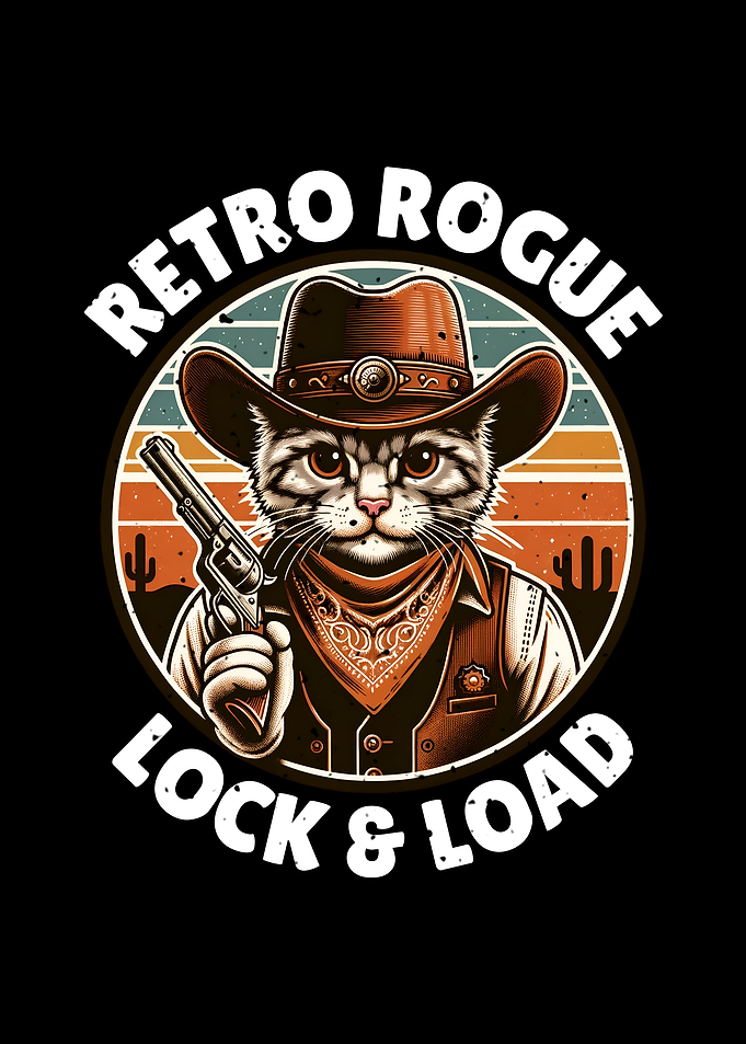 Retro Rogue Cat Cowboy