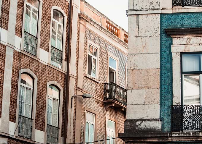 Lisbon Architecture with Tile Facades