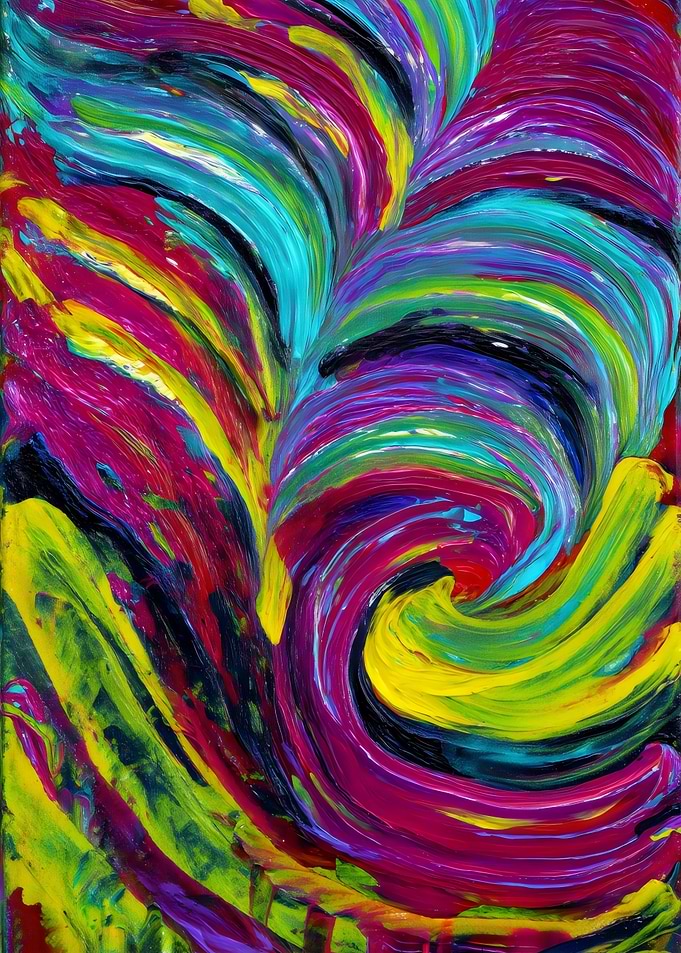 Colorful Energy Swirl – Abstract Expressionist Oil Painting