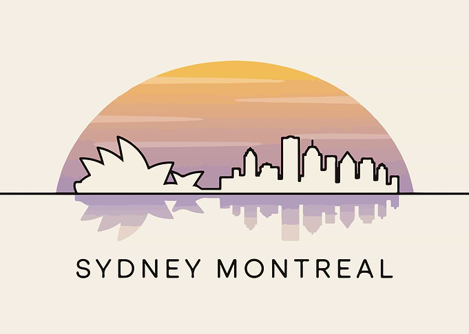 Sydney and Montreal Skyline Illustration