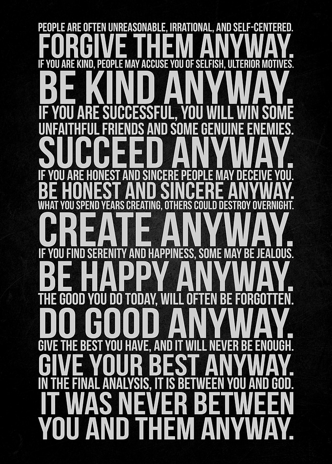 Inspirational Text on Black Background