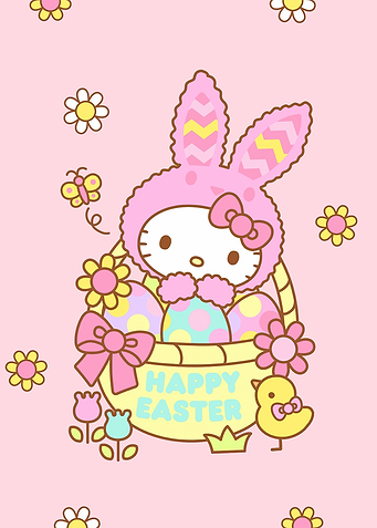 hello kitty happy easter illustration