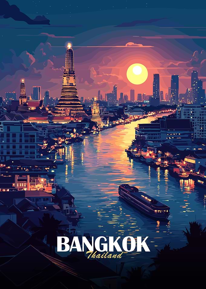 Bangkok Thailand Cityscape at Sunset