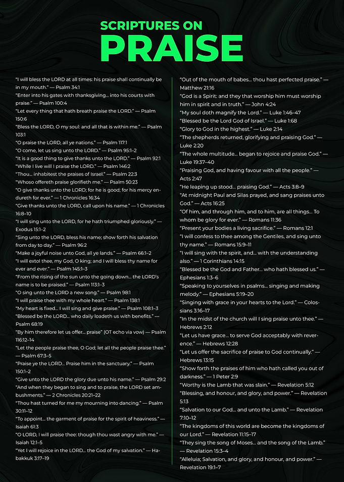 Scriptures on Praise - Bible Verses