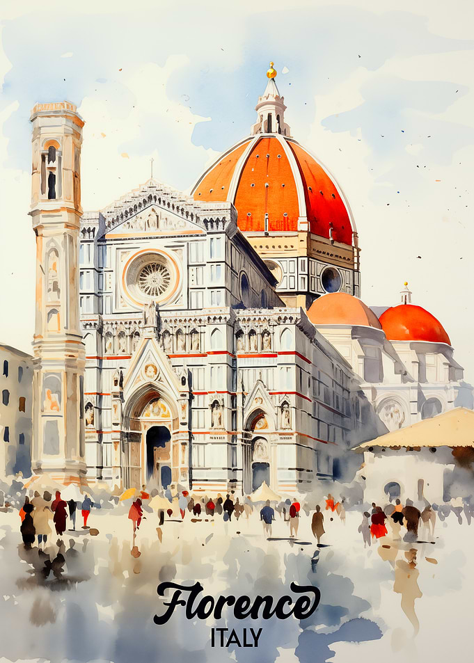 Florence, Italy Watercolor Painting
