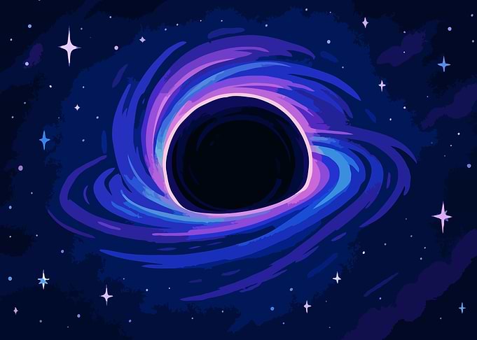 Cosmic Vortex - Abstract Black Hole Space Art