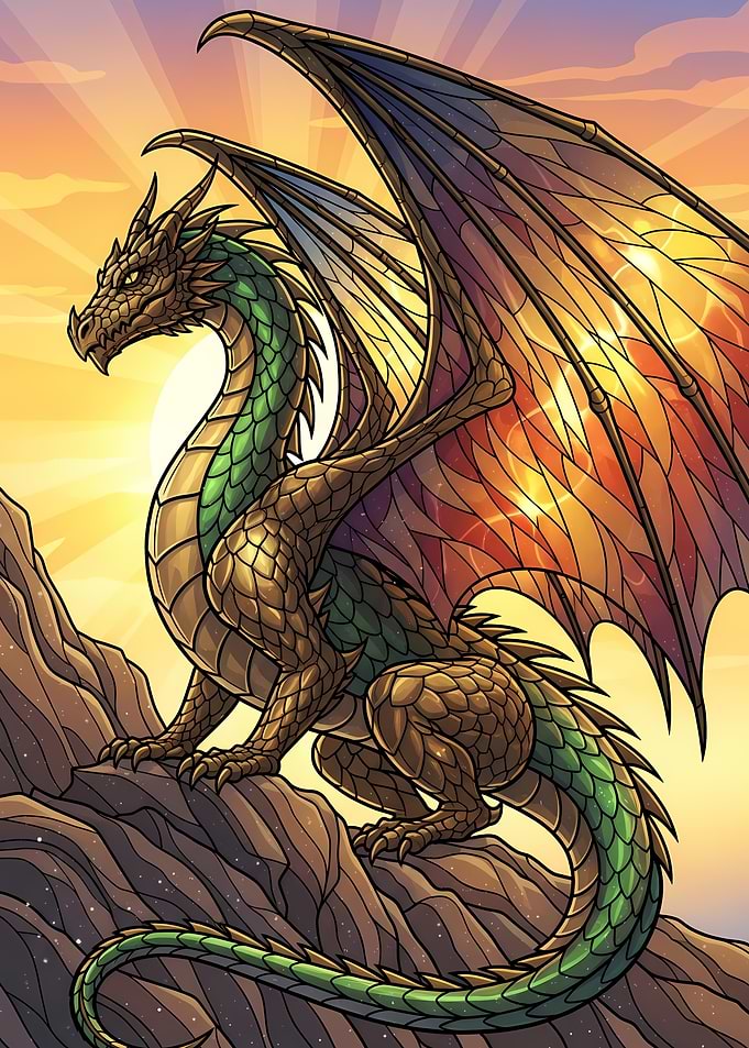 Dragon on a Mountain Peak