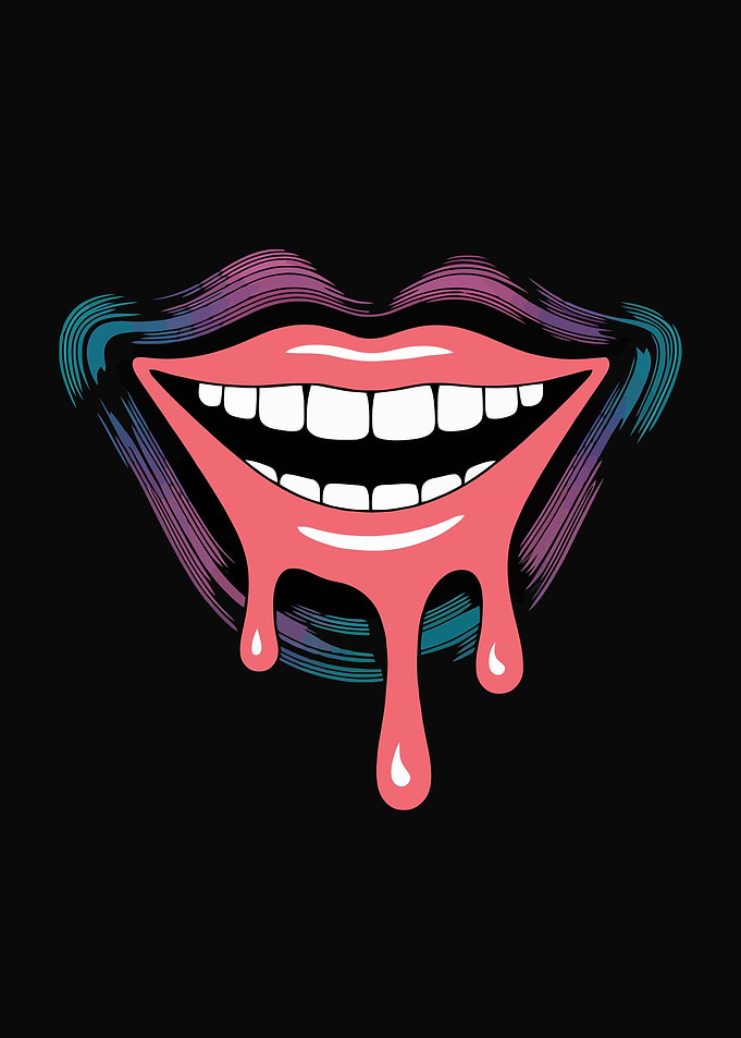 Melting Lips Illustration
