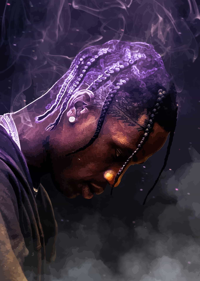 A Man Portrait with Purple Hues
