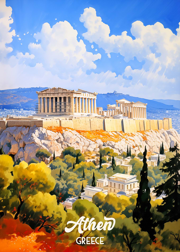 Athens Greece Travel Poster