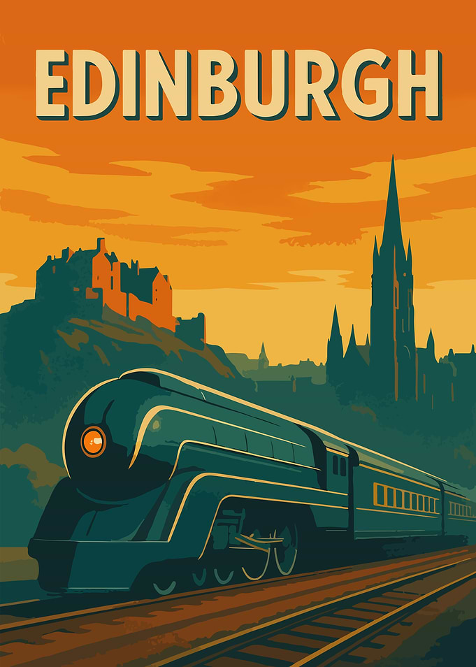 Edinburgh Vintage Travel Poster