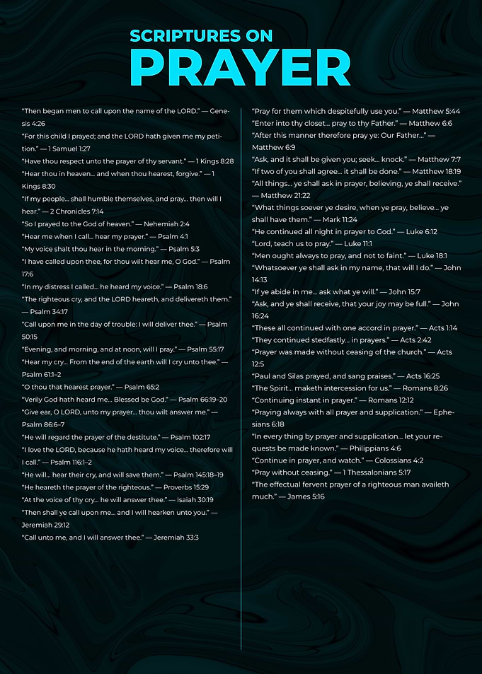 Scriptures on Prayer Teal and White