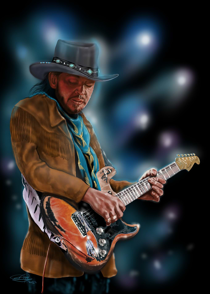 Stevie Ray Vaughan Digital Art
