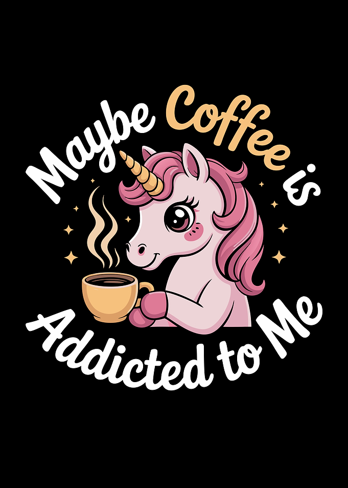 Maybe Coffee Is Addicted To Me Unicorn Funny