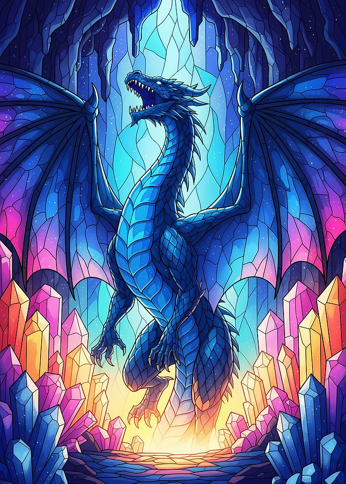 Blue Dragon in Crystal Cave
