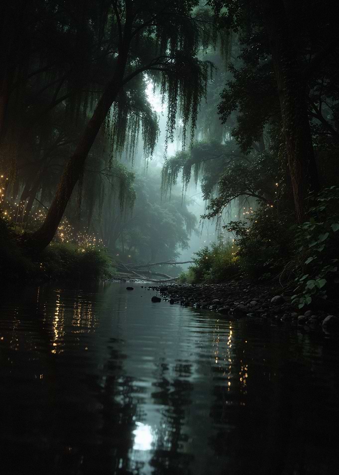 Mystical tropical Forest lights