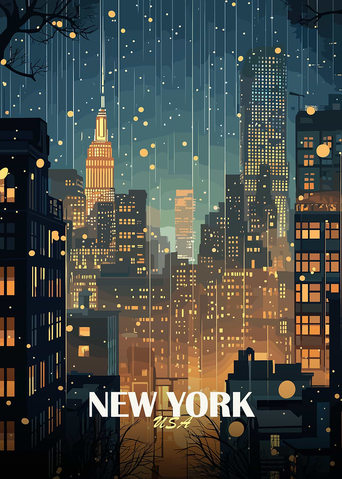 New York Cityscape at Night