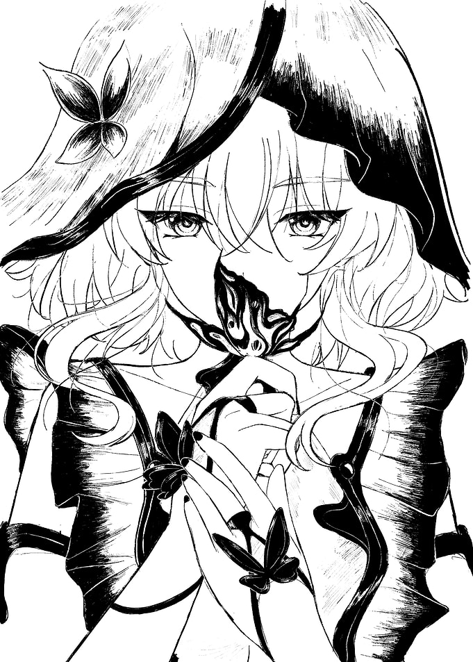 Anime Girl with Butterfly Motif