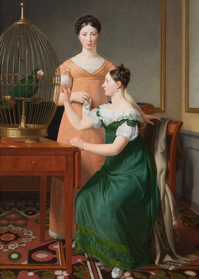 Two Women with a Parrot