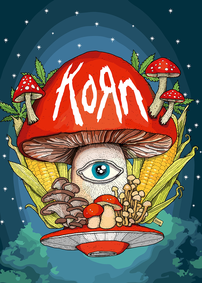 Korn Mushroom Alien Art