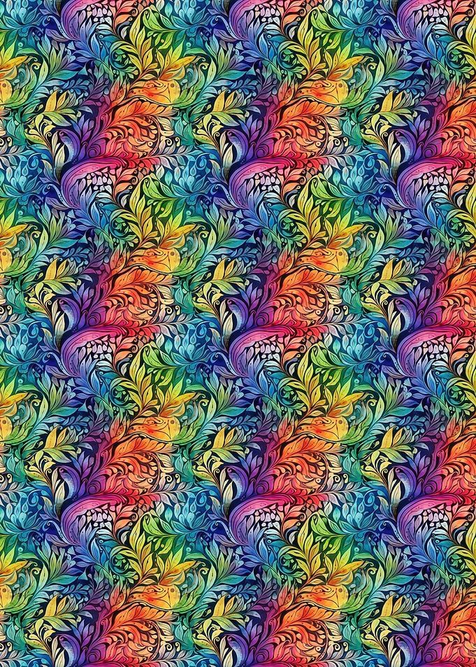 Rainbow Floral Pattern
