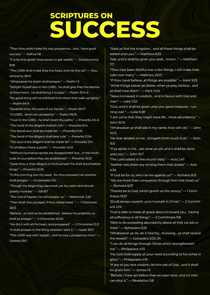 Scriptures on Success - Bible Verses