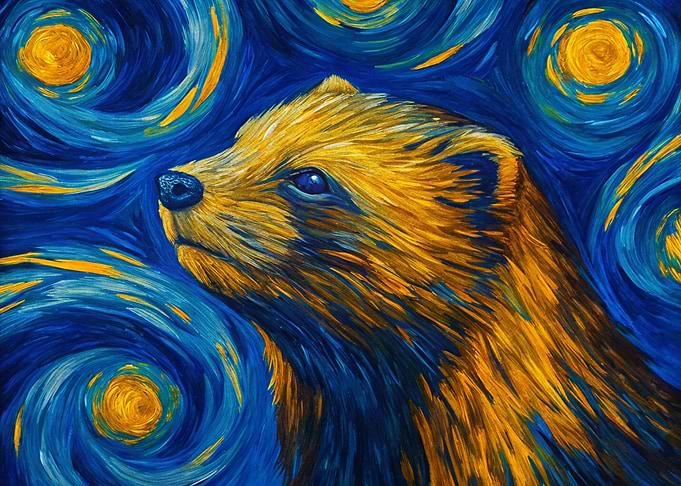 Wolverine in Starry Night Style