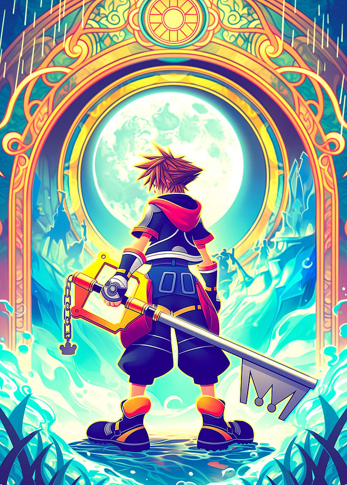 Kingdom Hearts Sora Stained Glass